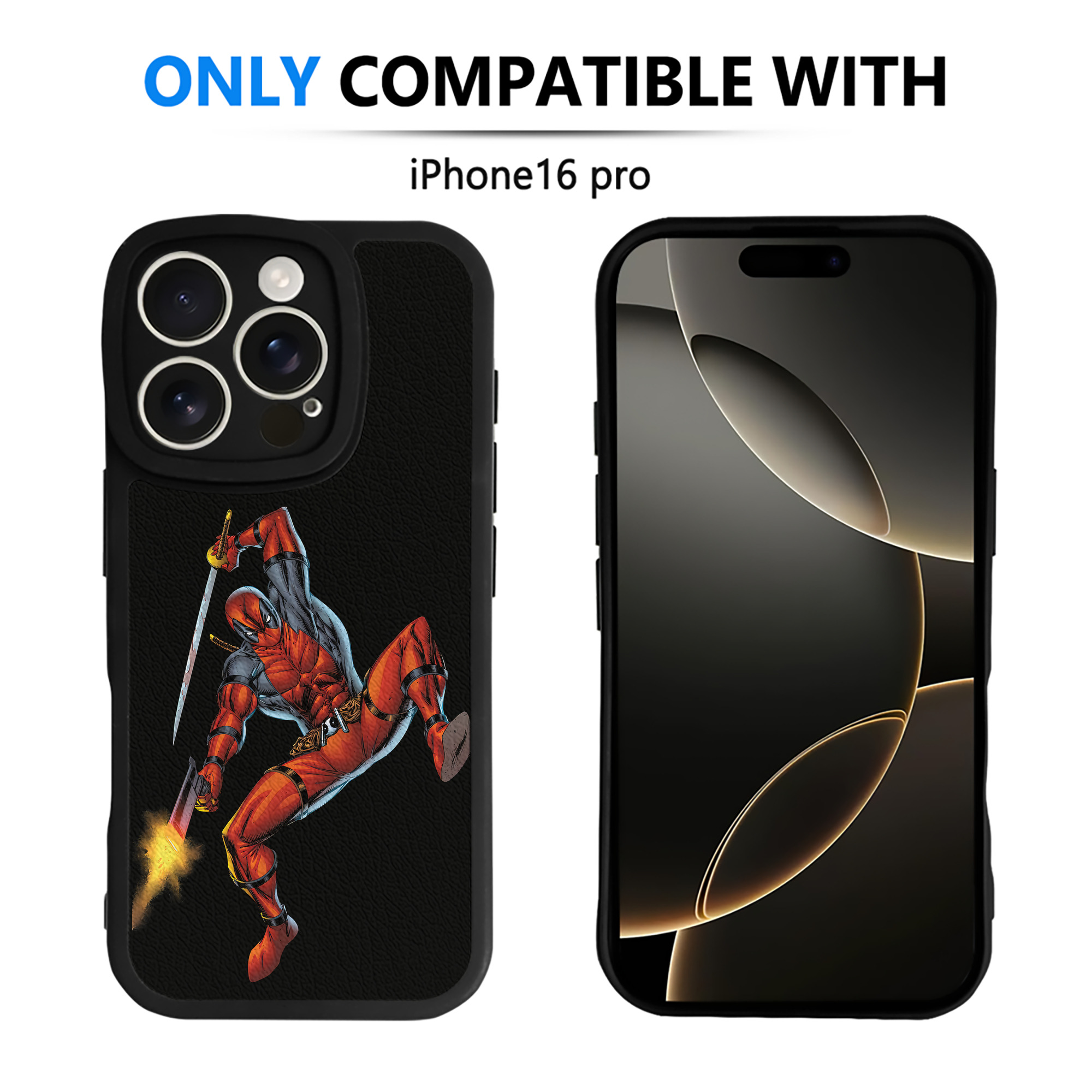 （画像用） Deadpool デッドプール 【iPhone 16シリーズ対応】シリコンスマホケース（レザー調） 材質：シリコン